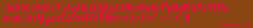 AlexdirteBrushFont Font – Red Fonts on Brown Background