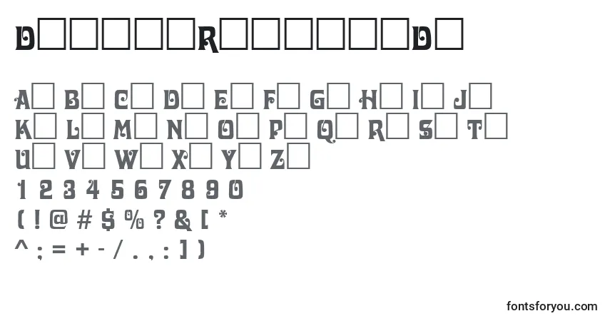 A fonte DavidaRegularDb – alfabeto, números, caracteres especiais