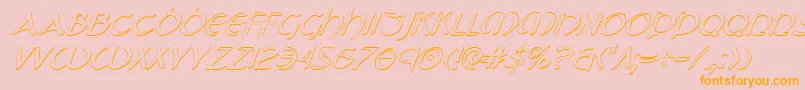 TristramShadowItalic-Schriftart – Orangefarbene Schriften auf rosa Hintergrund