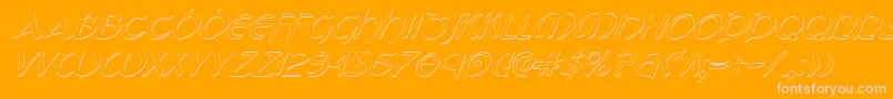 TristramShadowItalic-Schriftart – Rosa Schriften auf orangefarbenem Hintergrund