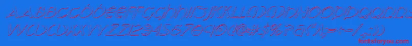 TristramShadowItalic Font – Red Fonts on Blue Background