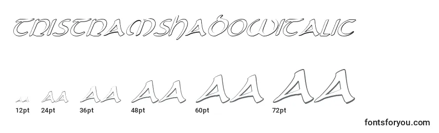 TristramShadowItalic Font Sizes