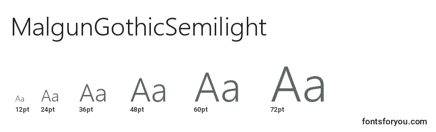 Размеры шрифта MalgunGothicSemilight