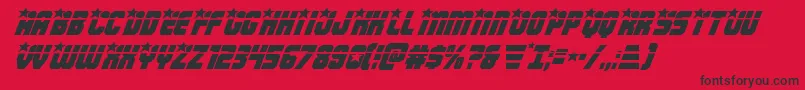 Шрифт Armyrangerslaserital – чёрные шрифты на красном фоне