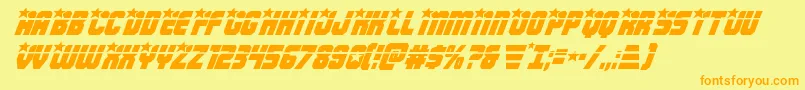 Armyrangerslaserital Font – Orange Fonts on Yellow Background