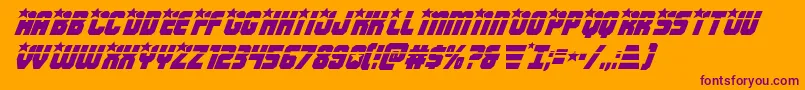 Armyrangerslaserital Font – Purple Fonts on Orange Background