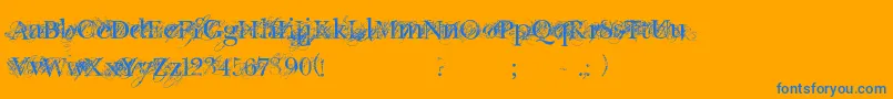 ChicDecay Font – Blue Fonts on Orange Background