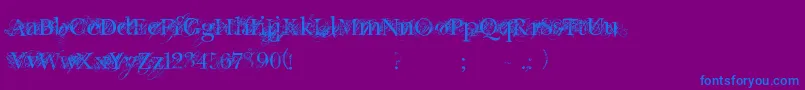 ChicDecay Font – Blue Fonts on Purple Background