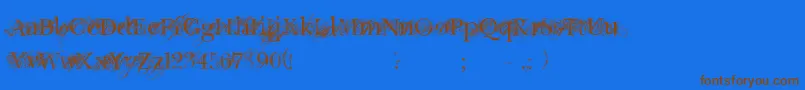 ChicDecay Font – Brown Fonts on Blue Background