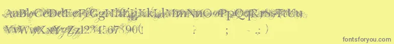 ChicDecay-fontti – harmaat kirjasimet keltaisella taustalla