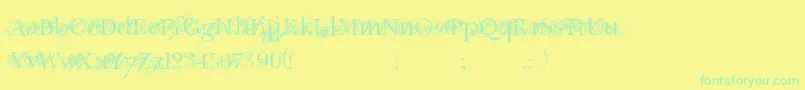 ChicDecay Font – Green Fonts on Yellow Background
