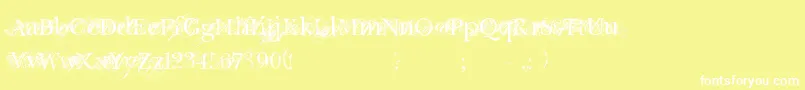 フォントChicDecay – 黄色い背景に白い文字
