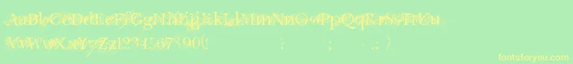 ChicDecay Font – Yellow Fonts on Green Background