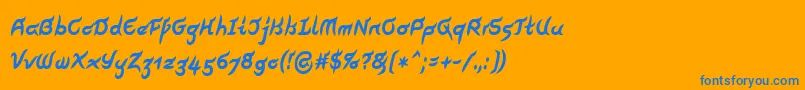 PegathlonLtBoldNarrow Font – Blue Fonts on Orange Background