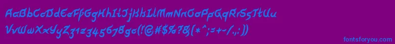 PegathlonLtBoldNarrow Font – Blue Fonts on Purple Background