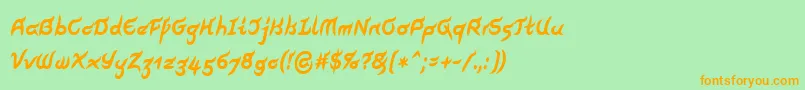 PegathlonLtBoldNarrow Font – Orange Fonts on Green Background