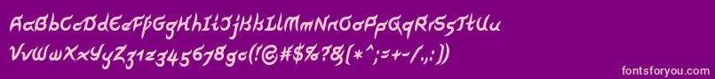 PegathlonLtBoldNarrow Font – Pink Fonts on Purple Background