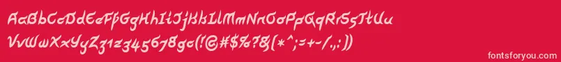 PegathlonLtBoldNarrow Font – Pink Fonts on Red Background