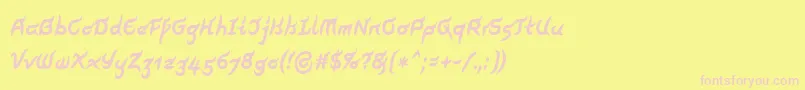 PegathlonLtBoldNarrow Font – Pink Fonts on Yellow Background