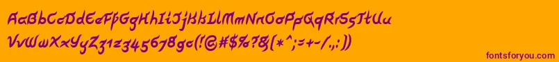 PegathlonLtBoldNarrow Font – Purple Fonts on Orange Background