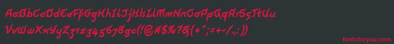 PegathlonLtBoldNarrow Font – Red Fonts on Black Background
