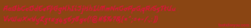 PegathlonLtBoldNarrow Font – Red Fonts on Brown Background