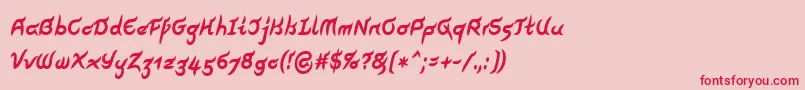 フォントPegathlonLtBoldNarrow – ピンクの背景に赤い文字
