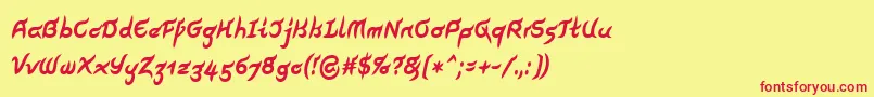 PegathlonLtBoldNarrow Font – Red Fonts on Yellow Background