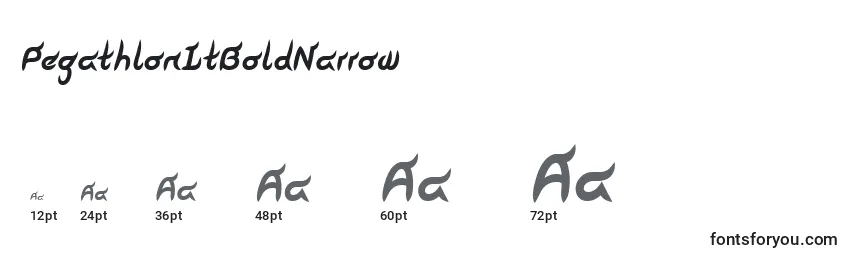 Размеры шрифта PegathlonLtBoldNarrow