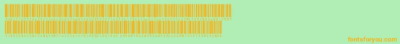 V300016フォントについての詳細 フォントV300016 – オレンジの文字が緑の背景にあります。