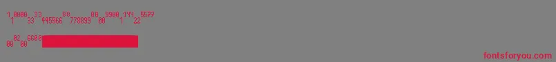 フォントFractionssAzerty – 赤い文字の灰色の背景
