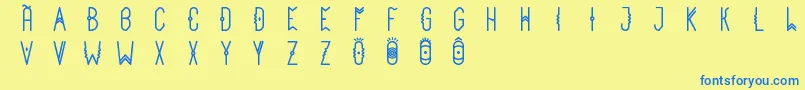 Loco Font – Blue Fonts on Yellow Background