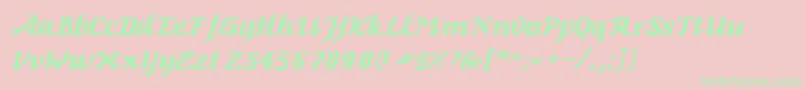 RelbeItalic-Schriftart – Grüne Schriften auf rosa Hintergrund