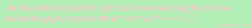 RelbeItalic Font – Pink Fonts on Green Background