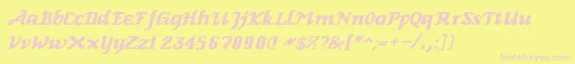 RelbeItalic Font – Pink Fonts on Yellow Background