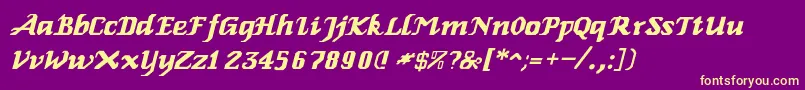 RelbeItalic Font – Yellow Fonts on Purple Background