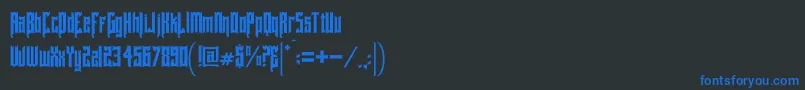 Шрифт GalvestontxRegular – синие шрифты на чёрном фоне
