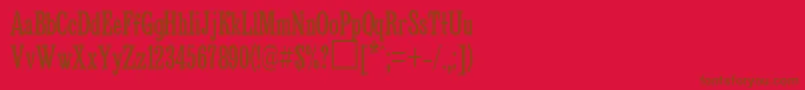 UkBruskovayacompressed Font – Brown Fonts on Red Background