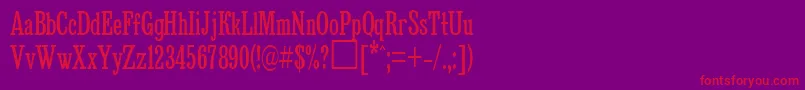 UkBruskovayacompressed Font – Red Fonts on Purple Background