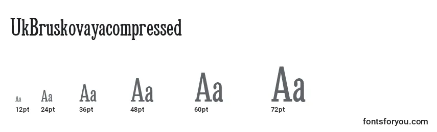 Размеры шрифта UkBruskovayacompressed