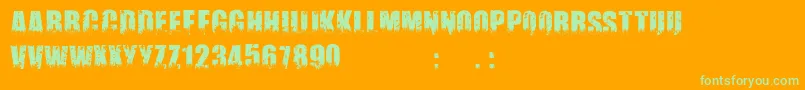 Weitere Informationen zur GardiendHerbe-Schriftart GardiendHerbe-Schriftart – Grüne Schriften auf orangefarbenem Hintergrund