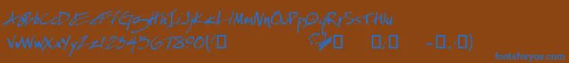 EspecialKay Font – Blue Fonts on Brown Background
