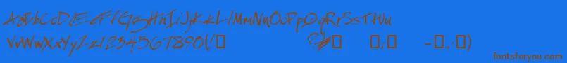 EspecialKay Font – Brown Fonts on Blue Background