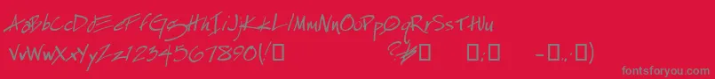EspecialKay Font – Gray Fonts on Red Background
