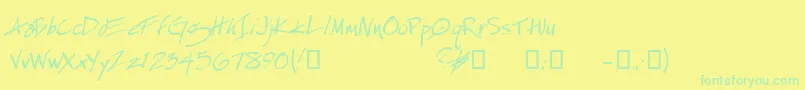 EspecialKay Font – Green Fonts on Yellow Background