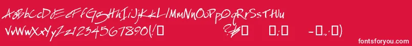 EspecialKay Font – White Fonts on Red Background