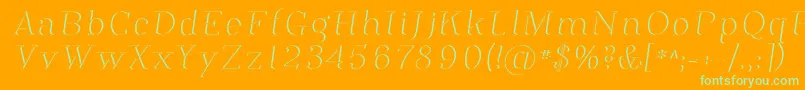 Phosph12-Schriftart – Grüne Schriften auf orangefarbenem Hintergrund
