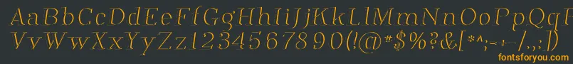 Phosph12-Schriftart – Orangefarbene Schriften auf schwarzem Hintergrund