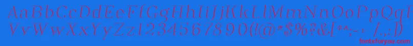 Phosph12-Schriftart – Rote Schriften auf blauem Hintergrund