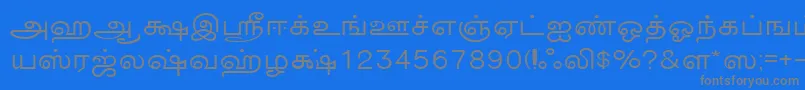 フォントTmnewsNormal – 青い背景に灰色の文字